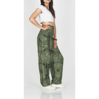 Harembroek XL Mandala Mono groen